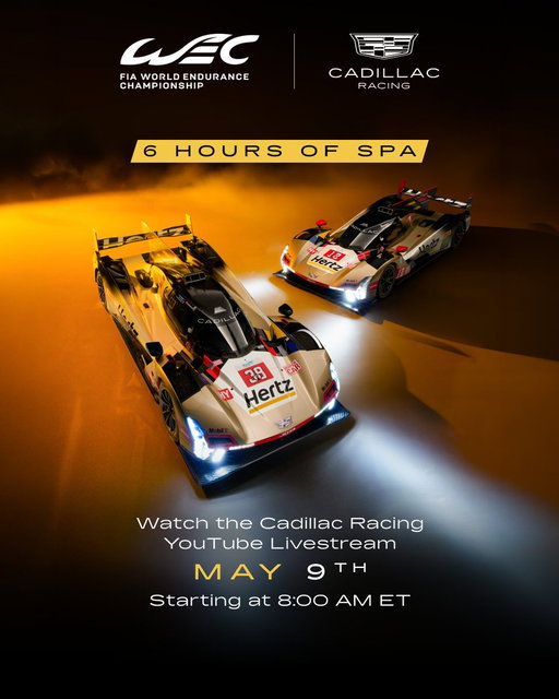 Speed. Elevation. No margin for error. Watch 6 Hours of Spa on May 9th at 8:00 AM ET on the Cadillac Racing YouTube livestream. 