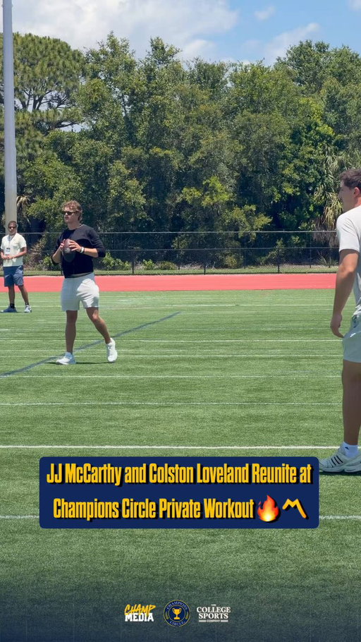 Michigan Legends @jjmccarthy09 and @colstonlovelan1 reunite at the @ChampCircleUofM Private Workout Expierence 🙌〽️ 