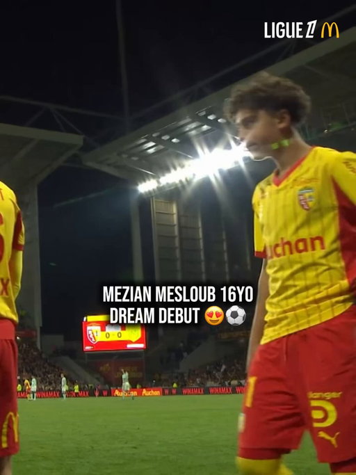 16-year-old Mezian Mesloub scores on his pro debut with Lens 🤩 