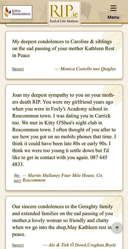 Who needs Hinge when you have http://rip.ie/? 