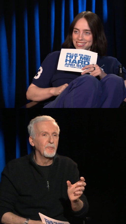 Billie Eilish is asking James Cameron the HARD hitting questions. 