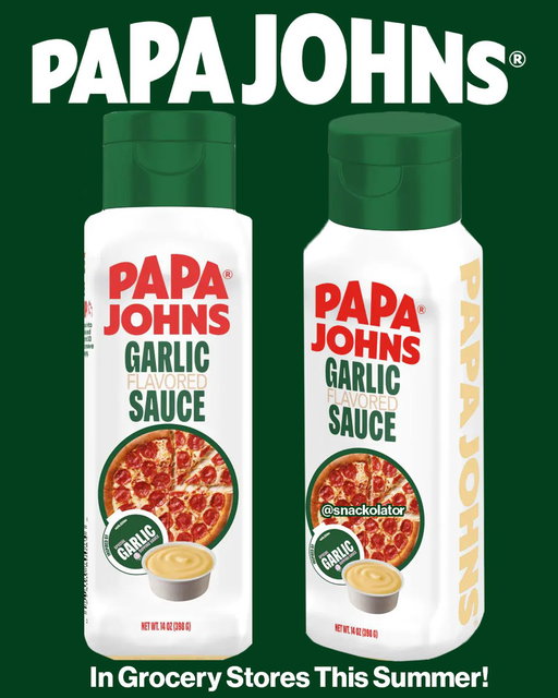 Papa Johns is jumping into the grocery aisle with their Garlic Sauce this summer! 🍕👀

This is the latest fast food/QSR brand to enter the grocery arena and they're doing so with their famous garlic sauce that will be available at stores this summer - it is not exclusive to any chain.

Are you grabbing some Garlic Sauce bottles from @PapaJohns this summer? I'll update as they arrive in stores!

#papajohns #pizza #groceryfinds #newsnacks #sauce