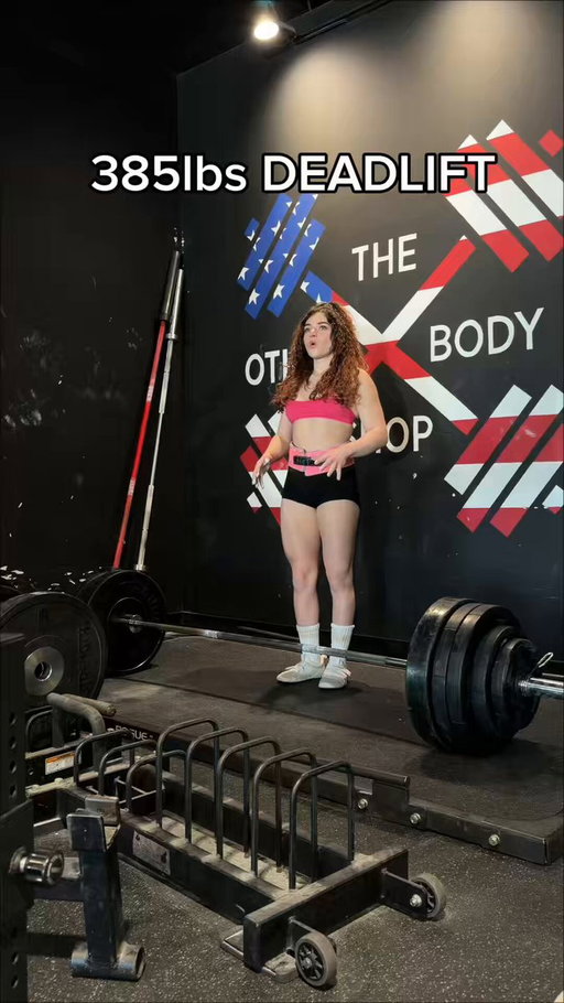 Deadlifts today 😎 385lbs at 112lbs body weight 