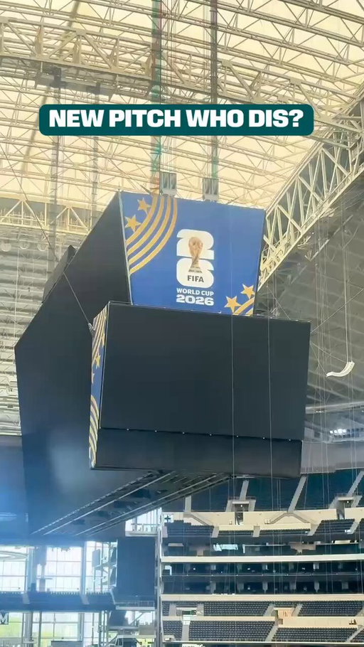 Dallas Stadium didn't come to play, but the world will 🌎 

The pitch is officially in place in Arlington...

#weare26 #wearedallas @fifaworldcup @ATTStadium 