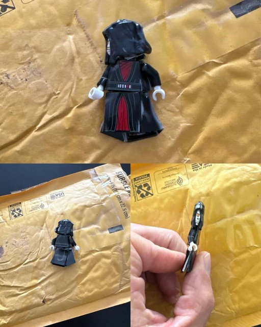 Someone went viral for posting their Star Wars LEGO piece online that arrived like this 👀

(via Ernie Cook/FB) 