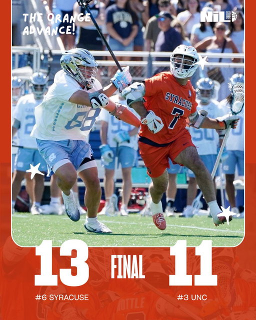 CUSE IS HEADING BACK TO CHAMPIONSHIP WEEKEND‼️

The Orange are headed to Charlottesville after punching their ticket with a huge win and will face (2) Notre Dame next. It’s time to gear up for the biggest weekend of the season — shop the postseason merch at the link in bio 🍊🙌 