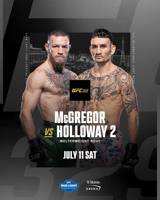 CONOR MCGREGOR vs MAX HOLLOWAY 2 !!!!

Your International Fight Week main event is confirmed!

[ #UFC329 LIVE July 11 on @ParamountPlus ] 