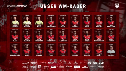 Das Warten hat ein Ende: Unser WM-Kader! ⚽️🇦🇹 #GemeinsamÖSTERREICH #GEMMA 