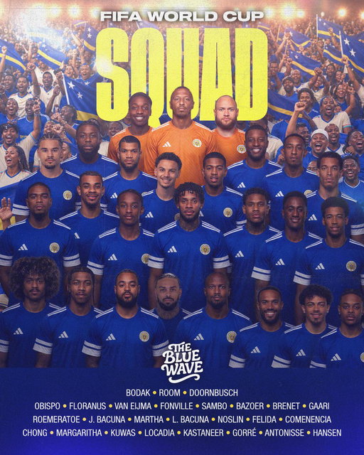 This is… 𝐓𝐡𝐞 𝐁𝐥𝐮𝐞 𝐖𝐚𝐯𝐞 🇨🇼

Our squad that will represent Curaçao for the first time at the @fifaworldcup this summer!

#TheBlueWave #Curaçao 