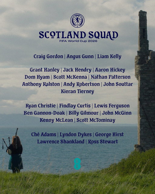 Your 26-strong Scotland squad heading to the @FIFAWorldCup 🏴󠁧󠁢󠁳󠁣󠁴󠁿

➡️ Read more: https://t.co/BuZ2ubTegE

#FIFAWorldCup 