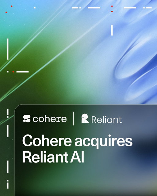 A major step forward for sovereign enterprise AI in healthcare and biopharma.

Cohere has acquired @reliant_ai 🇨🇦🇩🇪 