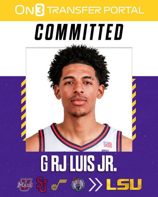 BREAKING: Former pro guard RJ Luis Jr. has signed with LSU, @PeteNakos reports🐯

Luis was the 2025 Big East player of the year.

https://t.co/QCU3mKfO2A
