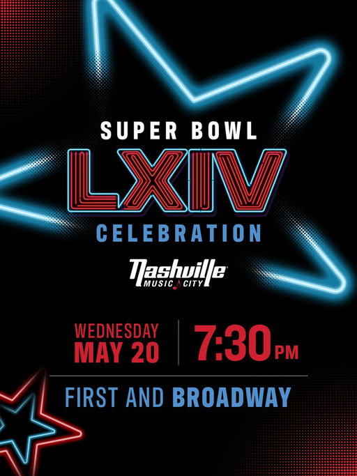 The @NFL's Super Bowl LXIV is coming to Music City in 2030, and we’re ready to celebrate! 🏈

Join us tomorrow night at 1st and Broadway for a FREE community celebration! Hosted by #MartySmith with special appearances, live music by #Sixwire, and a drone show to close out the night. 👏🎶

We’ll see you there at 7:30 p.m.

https://t.co/3wPZ3Tp7dU