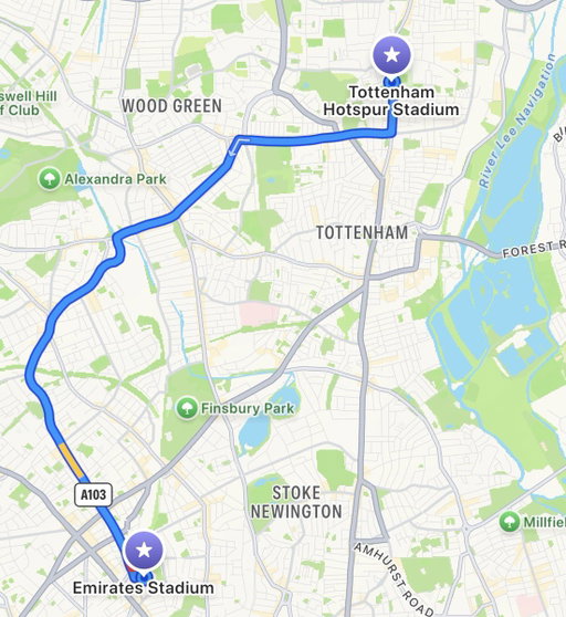 🚨FACT: Tottenham’s stadium is just 4 miles from the Emirates

Spurs fans will be forced to listen to Arsenal celebrate the Premier League title all night long 