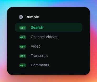 Rumble endpoints are done! 

https://t.co/UXS34pk7pV 