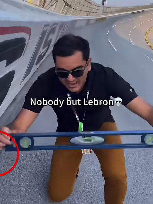 LeBron is not human 

They could barely walk up the track and Bron is dribbling up a 26 degree angle 😂 