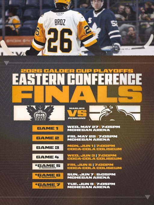The Eastern Conference Final is set. We’re taking on the Toronto Marlies at home starting Wednesday 5/27. 

🎟️ https://t.co/RkarhiGzmV
 
🔗 https://t.co/dEHwlXUnFL 
