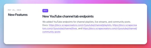 Added some youtube endpoints! 

Now you can get the lives, playlists and posts of a channel! 