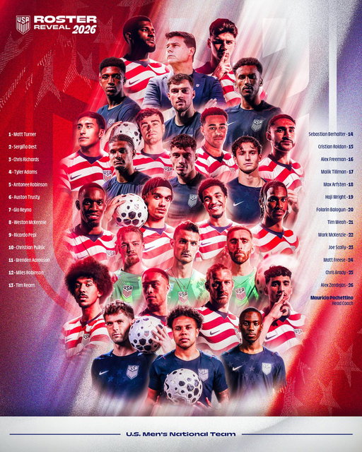 Here to chase legacy on home soil. 
 
Mauricio Pochettino has selected the 26 players to represent the United States this summer. 