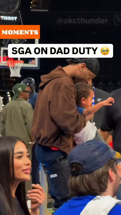SGA was on dad duty last night 🥹 (h/t hoops_9999/TT) 