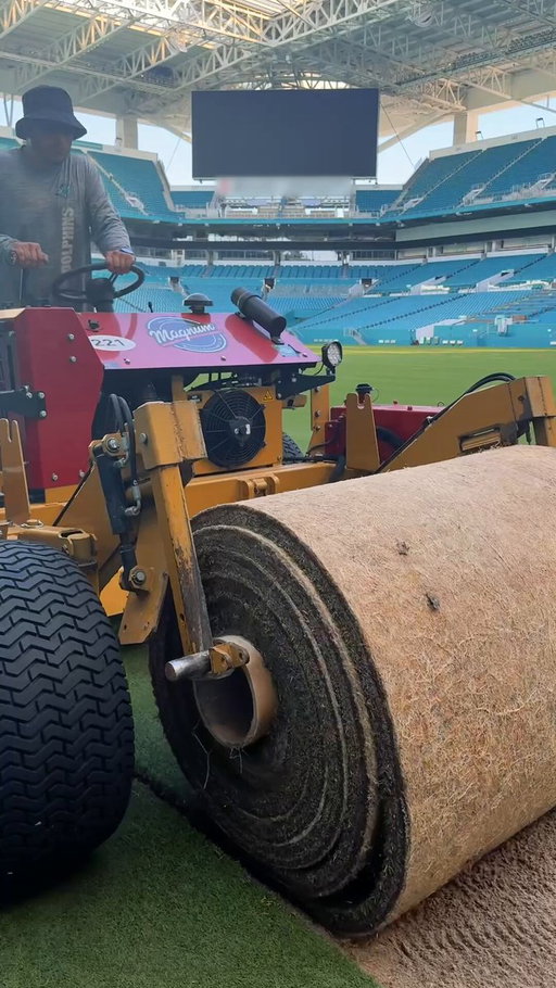 Hard Rock Stadium, which will be called Miami Stadium, has installed the final sod roll for the World Cup.

Saudi Arabia and Uruguay will be the first teams to play on the pitch on June 15. 