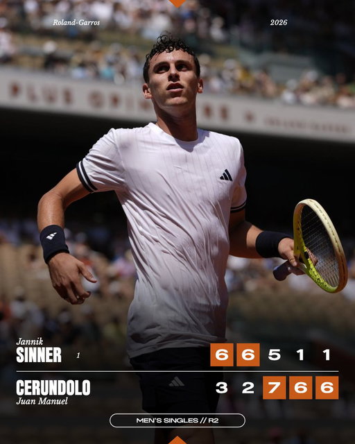 Juan Manuel Cerundolo is through to the next round after a five-set win over a physically diminished Jannik Sinner!

#RolandGarros 