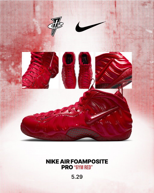 Futuristic from the jump🚀

#Nike Air Foamposite Pro "Gym Red" 🧨. Available on tomorrow 5/29 in men's and kids. Link: https://t.co/CFWSNh7vbS

#foamposite #nikelaunch #gymred 