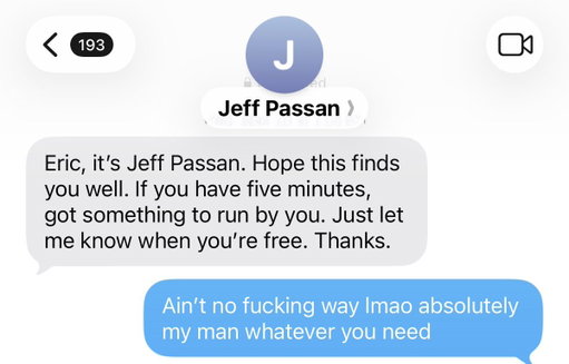 Never thought I’d be getting a txt from the goat of baseball twitter lmao thanks for covering JUCO Baseball! 