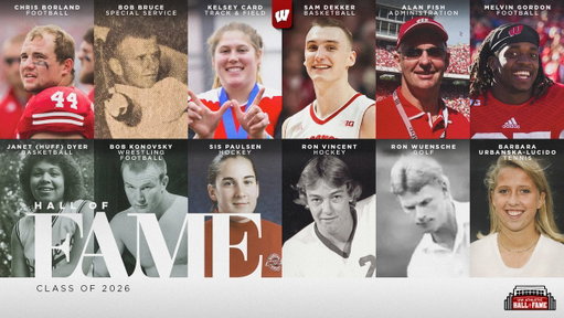 Introducing the UW Athletic Hall of Fame Class of 2026

University of Wisconsin Interim Director of Athletics Marcus Sedberry announced today that 12 outstanding athletes and staff will be inducted into the UW Athletic Hall of Fame.

ℹ️ | Learn more about this class of legendary Badgers: https://t.co/QVnIfIMQra
