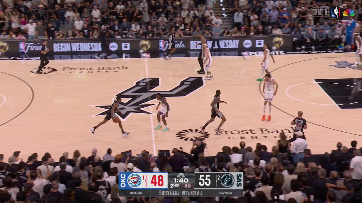 20 POINTS FOR WEMBY.

8-15 from the floor.
4-8 from downtown.
17 minutes.

Spurs looking to keep their season alive on NBC/Peacock 🫡 