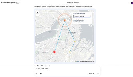Create dynamic and interactive Agent UI experiences in the Gemini Enterprise app.

With support for the Agent-to-UI protocol (A2UI), custom agents can dynamically generate rich, native UI components directly within the Gemini Enterprise app. 