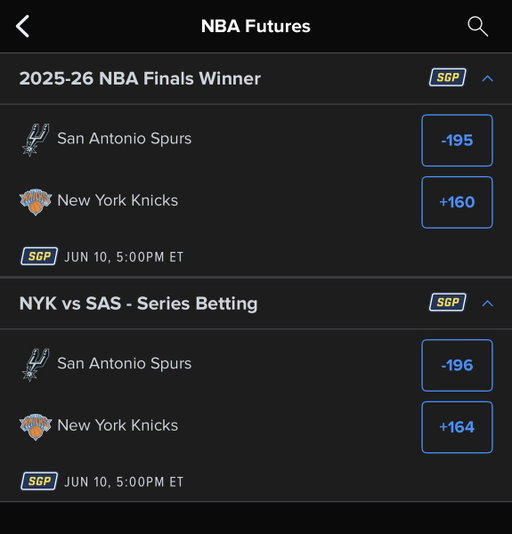 Why take Knicks to win the series at +164 when you can bet them to win the FINALS at +160? 🧠🤯 
