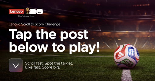 Ready for a FIFA World Cup™ challenge? ⚽ Tap the post below to put your speed to the test in the Lenovo Scroll to Score Challenge! 