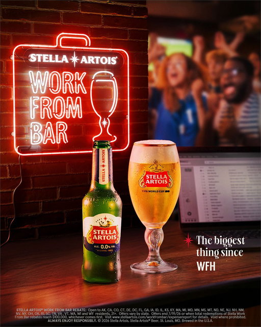 Most FIFA World Cup 2026™ weekday games will be played during office​ hours — but if your team works from bar, they won't miss a thing.​

Work From Bar and expense your Stellas on us when the games begin on 6/11. When will your team be WFB during the @FIFAWorldCup? 