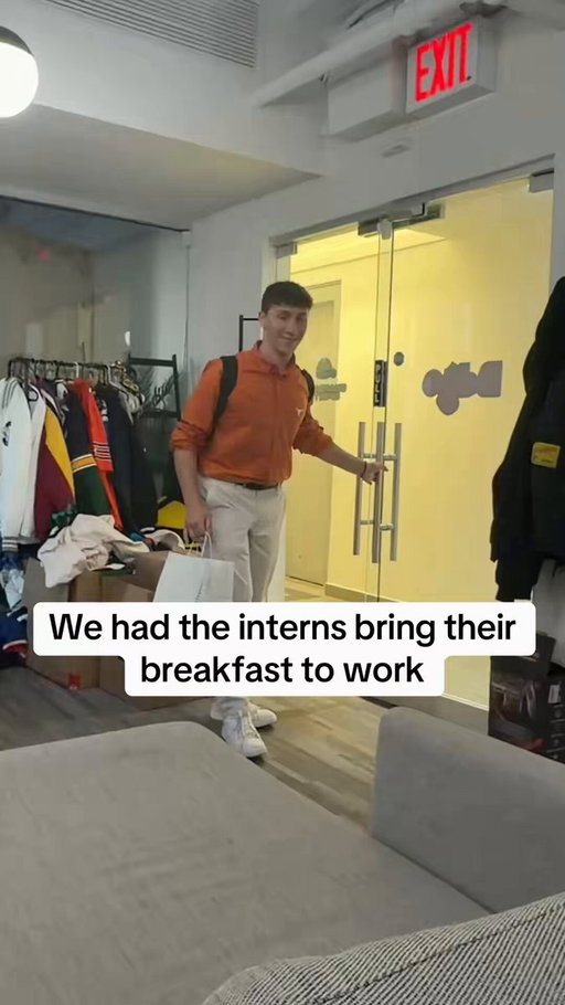 The interns were told to bring their breakfast to work 