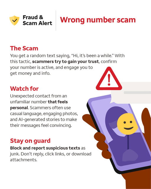 That wrong number text may be more than a mistake — it can be the first step in a scam. Don’t respond, report the sender, and delete. 