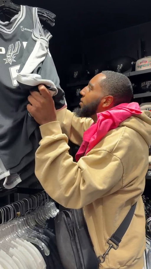 Postgame jersey shopping. 