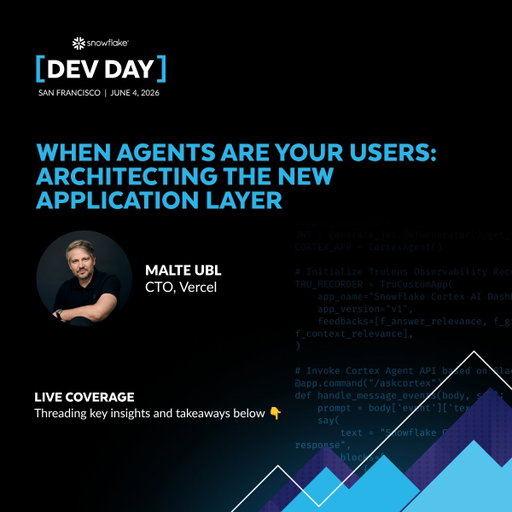 Coming off the luminary talk, excited to have @cramforce of @vercel’s session on “When Agents are Your Users” 
