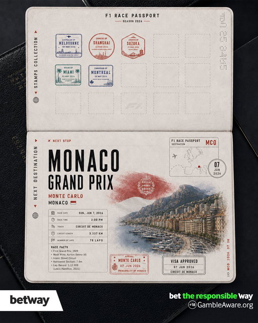 Another stamp to tick off this weekend... Lando Norris won here last year, who takes the podium in 2026? 🇲🇨

18+ | Be Gamble Aware 
