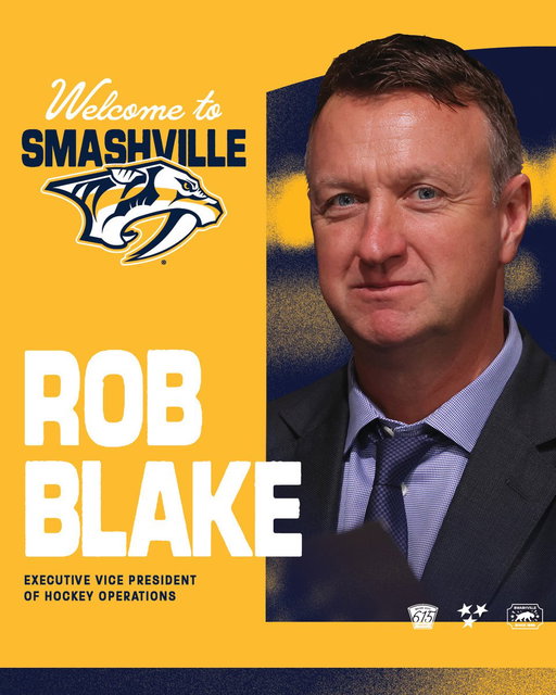 Welcome to Smashville, Rob! 👋

We've hired Rob Blake as the Executive Vice President of Hockey Operations. 

Full details » https://t.co/KemLeOR7fg 