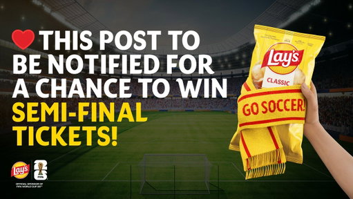 ❤️ this post to be notified for a chance to win FIFA World Cup 26™ Semi-Final tickets.

NO PURCH. NEC. 50 US/DC, 18+ (19+ AL/NE). Ends 6/12/26. Limit 3 Entries. Rules in Bio. 