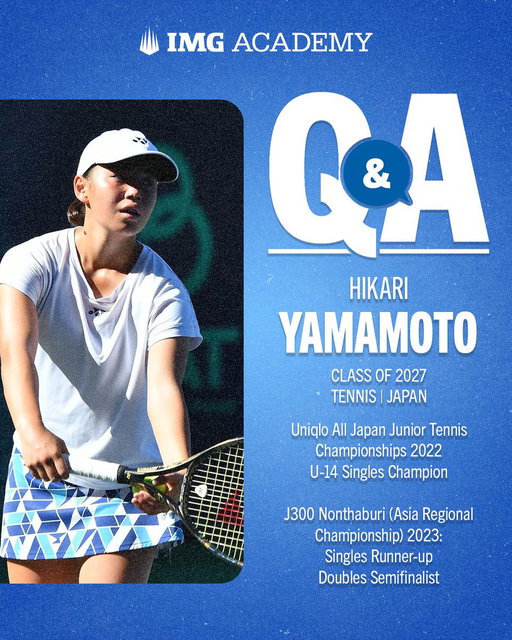Meet Hikari Yamamoto 🇯🇵🎾

From competing on the international junior stage to pursuing her dream of becoming a professional tennis player, Hikari continues to grow both on and off the court at IMG Academy. 