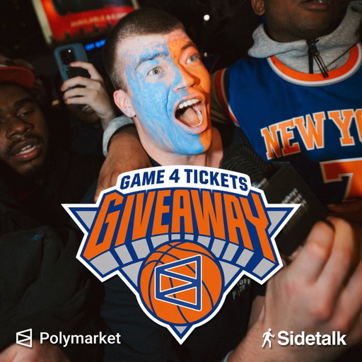 GAME 4 TICKETS GIVEAWAY WITH @polymarket 🏆

To enter:

1️⃣ Download Polymarket on the App Store
2️⃣ Use code: SIDETALK when you sign up
3️⃣ Make a qualifying deposit of $20 to get a $50 bonus credit. New users only

WINNER WILL BE RANDOMLY SELECTED + ANNOUNCED JUNE 9

This Sweepstakes is not sponsored, endorsed, administered by, or associated with X, the NBA, any NBA team, NBA Properties Inc., Madison Square Garden, MSG Sports & Entertainment. No purch. or deposit nec. Open to legal residents of 49 U.S. states (excl. Nevada) & D.C., age of majority+. Purch./deposit won't increase chances of winning. Void where prohibited. 6/5/26–6/9/26. Rules & free entry: http://polymarketexchange.com/sidetalk Sponsor: Blockratize Inc. d/b/a Polymarket. #ad