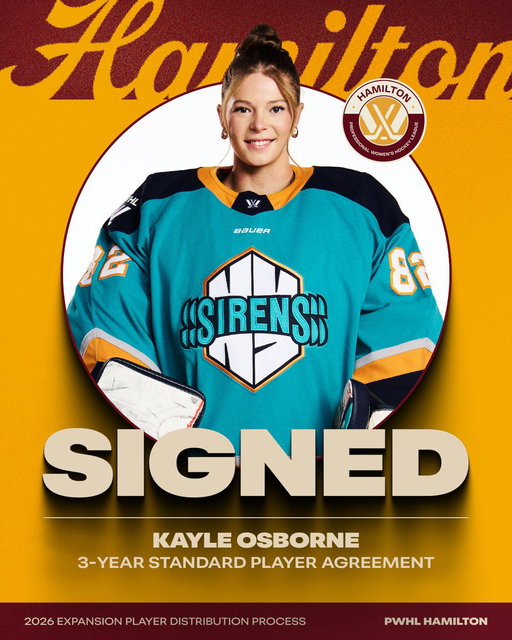 OZZY 🗣️ OZZY 🗣️ OZZY 🗣️

Goaltender Kayle Osborne, the youngest member of Canada's 2026 Olympic Women's Hockey Team, signs a three-year Standard Player Agreement.

📰 http://bit.ly/3RPYLHo 