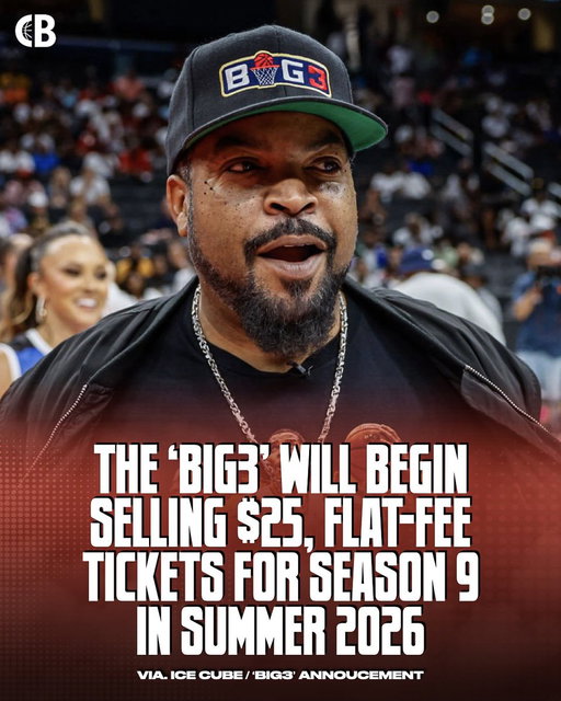 BREAKING: Ice Cube’s ‘BIG3’ (@thebig3) will begin selling $25, flat-fee tickets for Season 9 in Summer 2026 🫡💰

$25 tickets will be available for the Sunday, July 12th event in Los Angeles & the Sunday, July 19th event in Chicago. More dates will soon be available for $25. 

“It starts with the price — we know times are hard,” Ice Cube said. “Gas prices are crazy, the fees that they add onto the tickets are astronomical, so, we wanted to make it easy for you to come check out the ‘BIG3.’ 

Shoutout to Ice Cube! 💯