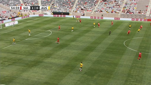 Tete Yengi scores on his CommBank @Socceroos debut! 🔥

Switzerland’s defence is unlocked with a brilliant long range pass, before Connor Metcalfe sets up the 25-year-old for his first international goal! 🇦🇺

Watch #SUIvAUS live and exclusive on Paramount+ 📺 