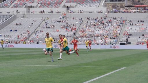 Just look what Tete Yengi’s debut CommBank #Socceroos goal meant to the goalscorer and his teammates 💚💛

This was the pitchside view of the 25-year-old’s equaliser against Switzerland - on his first appearance for the national team 👏 