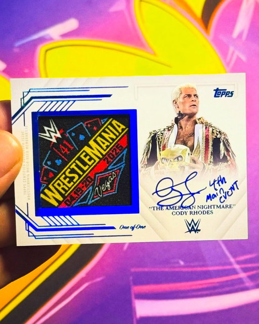 Cody Rhodes wore the patch inside this 1-of-1 trading card during WWE WrestleMania 41 👀🔥

(via breaksntakesparadise, bntpaulie/IG) 