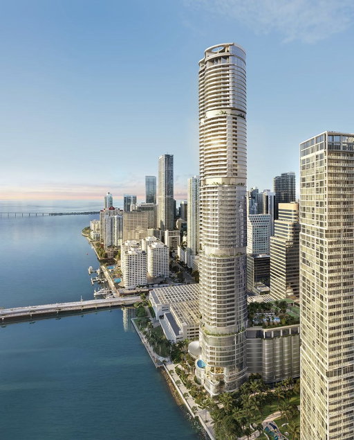 This 75-storey residential skyscraper is set to be constructed in Miami. Sharing its designs for 619 Brickell, @FosterPartners said the waterfront tower was "inspired by the city's Art Deco heritage" and would become Miami’s first residential tower with amenities by Nobu Hospitality.

Developed by 13th Floor Investments and Key International the building is expected to break ground within the next year and complete in 2030.

Several tall hotel and luxury residential buildings are currently under construction in Miami. At 319-metres, the 100-storey Waldorf Astoria is set to become the city's first supertall skyscraper when it completes in 2028. It will be joined by Dolce and Gabbana's 319-metre 888 Brickell in 2029 and the 300-metre Delano Residences in 2030, among many other developments.

The US Federal Aviation Authority (FAA) limits the height of skyscrapers in Miami to 319-metres due to the close proximity of the city's international airport.

📷 Foster + Partners / Sieger-Suarez Architects