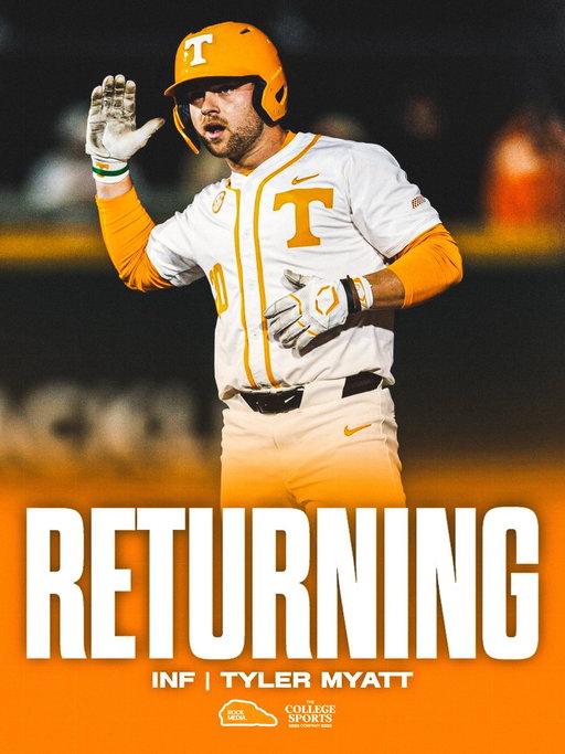TYLER MYATT IS BACK‼️

The utility player will return to Rocky Top for the 2027 season per Eric Cain of Volquest🔥

Myatt hit .247 with 3 home runs in his lone season at Tennessee💪 